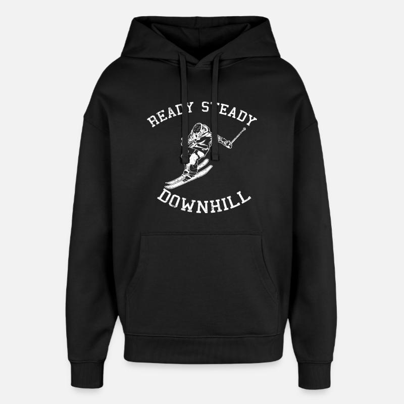 Ready Steady Downhill - Oversized Unisex Hoodie von Stanley/Stella - Schwarz