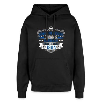 König im Revier Schalker Gelsenkirchen Fußball - Oversized Unisex Hoodie von Stanley/Stella - Schwarz - Vorne - AI Model Female 172 light (172cm) & AI Model Male 185 light (185cm)