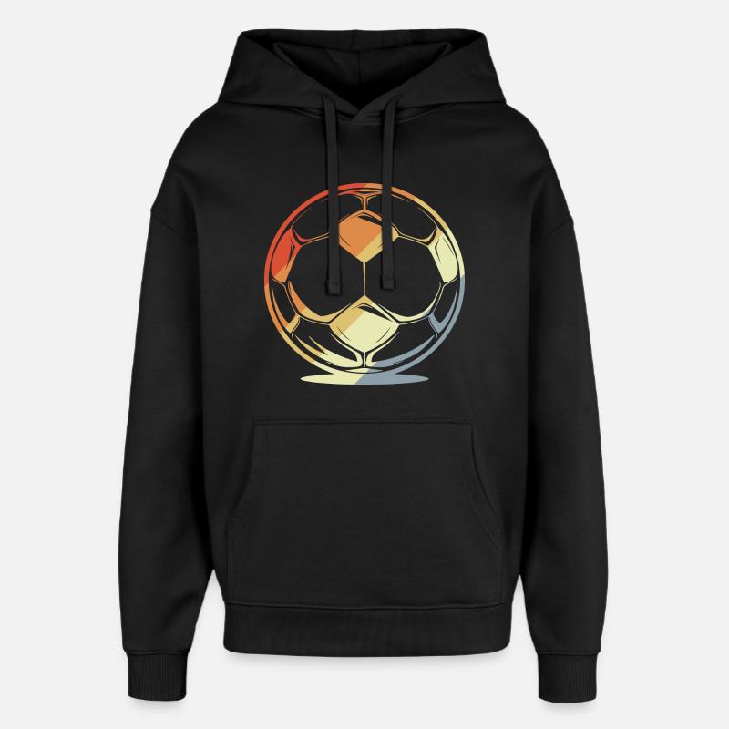 Football dans un style rétro - Sweat à capuche unisexe Stanley/Stella Oversized - noir
