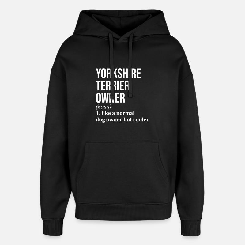 Yorkshire terrier - Sweat à capuche unisexe Stanley/Stella Oversized - noir