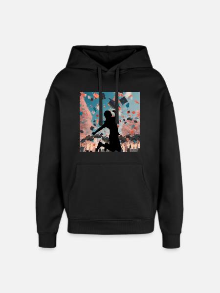 Absolvent*innen - endlich Abschluss Freudensprung - Oversized Unisex Hoodie von Stanley/Stella - Schwarz