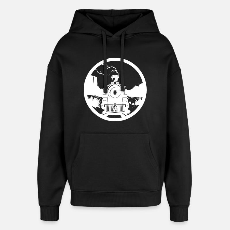 Dessin ferroviaire - Sweat à capuche unisexe Stanley/Stella Oversized - noir