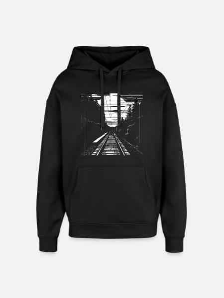 Graphique ferroviaire - Sweat à capuche unisexe Stanley/Stella Oversized - noir
