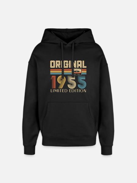 Birthday 70 Years Original 1955 Party Gift - Oversized Unisex Hoodie by Stanley/Stella - black