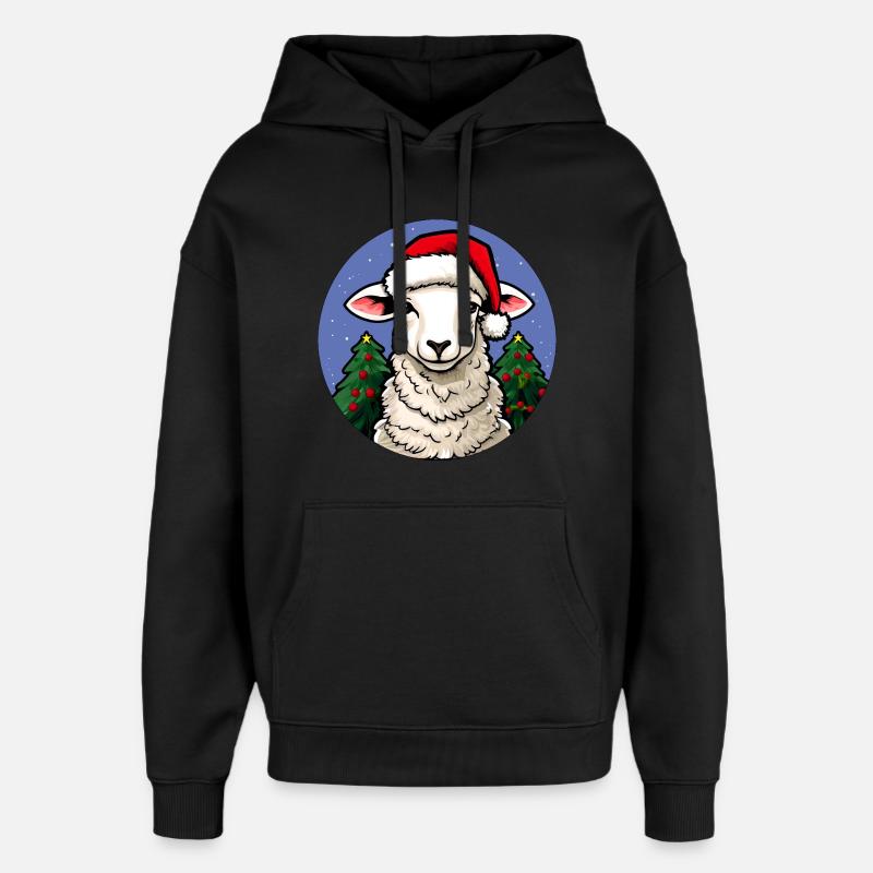 Noël des moutons - Sweat à capuche unisexe Stanley/Stella Oversized - noir