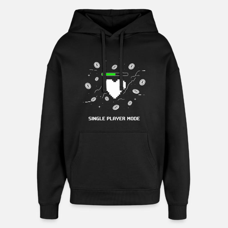 Single Player Mode Gamer Herz - Oversized Unisex Hoodie von Stanley/Stella - Schwarz