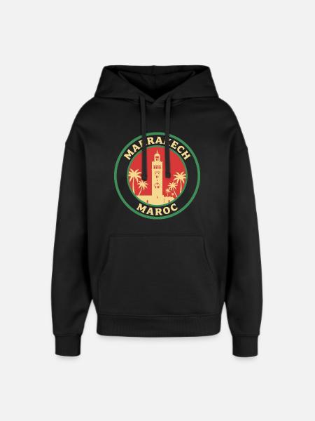 Marrakech Maroc Marocain Marocaine - Sweat à capuche unisexe Stanley/Stella Oversized - noir