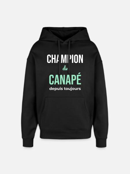 Canapé Champion — Flemme Assumée - Sweat à capuche unisexe Stanley/Stella Oversized - noir