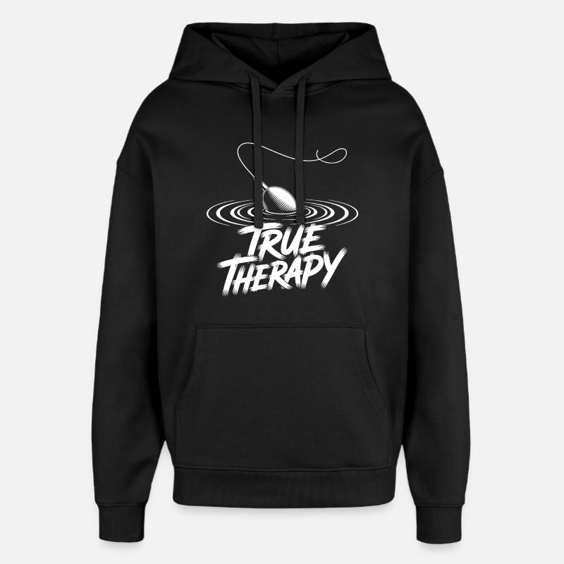 Pêcher ma thérapie - Sweat à capuche unisexe Stanley/Stella Oversized - noir