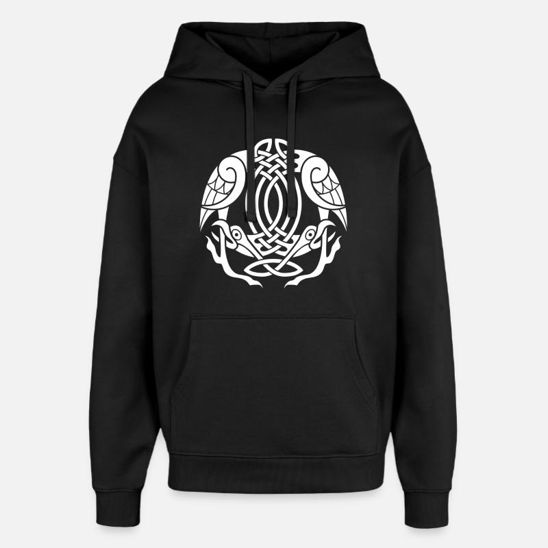 Aigle celte blanc - Sweat à capuche unisexe Stanley/Stella Oversized - noir