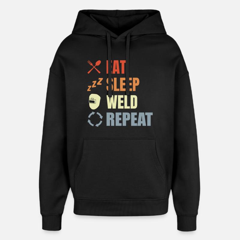 Schweißer Zeitplan - Oversized Unisex Hoodie von Stanley/Stella - Schwarz