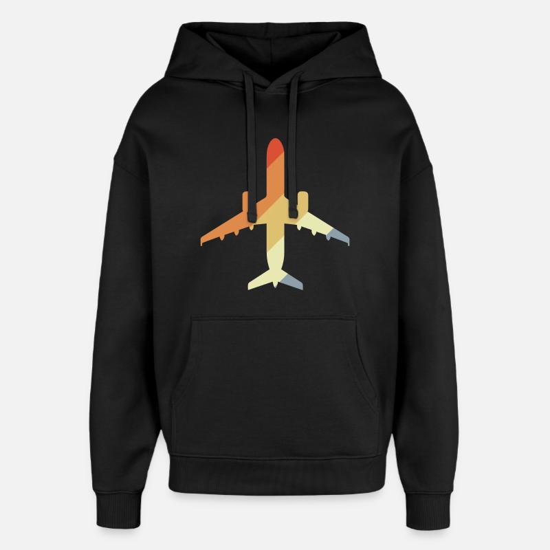 Flugzeug Retro - Oversized Unisex Hoodie von Stanley/Stella - Schwarz