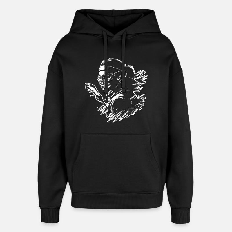 Joueur de crosse - Sweat à capuche unisexe Stanley/Stella Oversized - noir