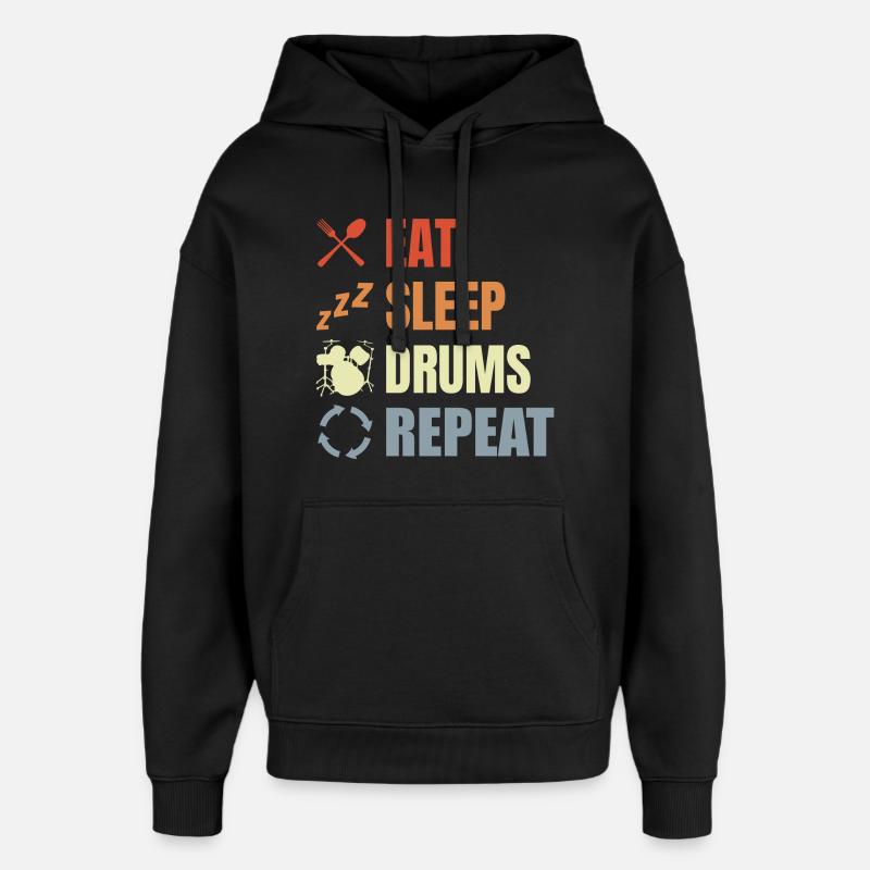 Schlagzeug Routine - Oversized Unisex Hoodie von Stanley/Stella - Schwarz