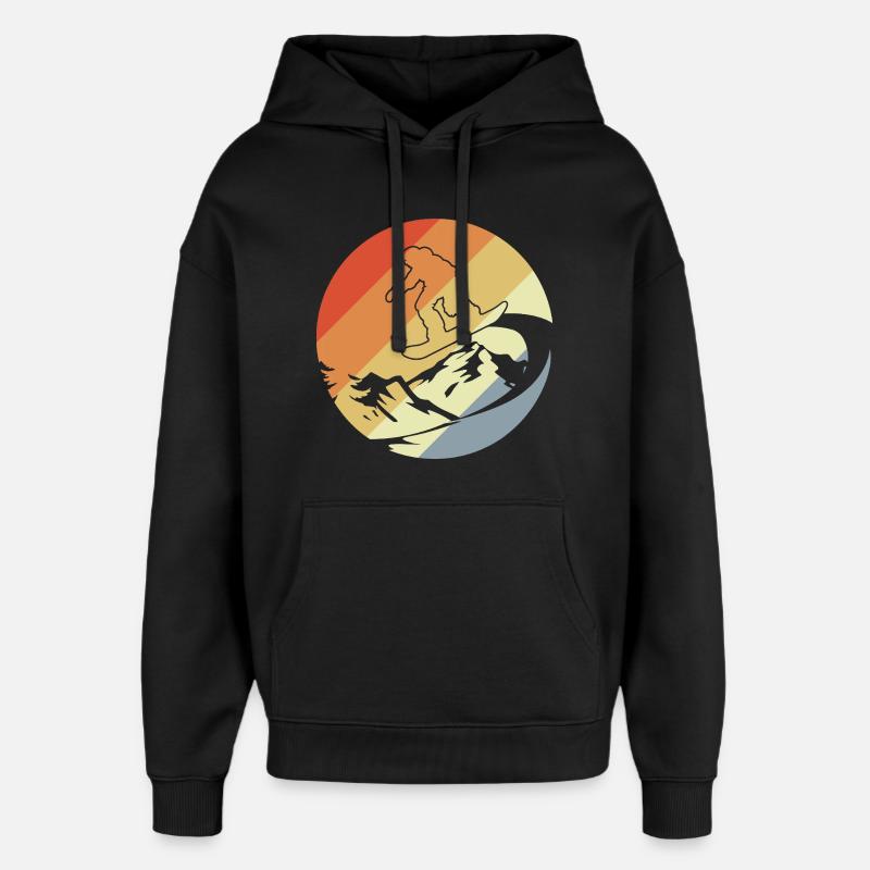 Snowboarder style rétro - Sweat à capuche unisexe Stanley/Stella Oversized - noir