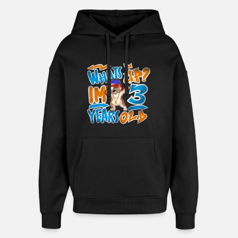 3rd Birthday Graffiti - Oversized Unisex Hoodie by Stanley/Stella - black