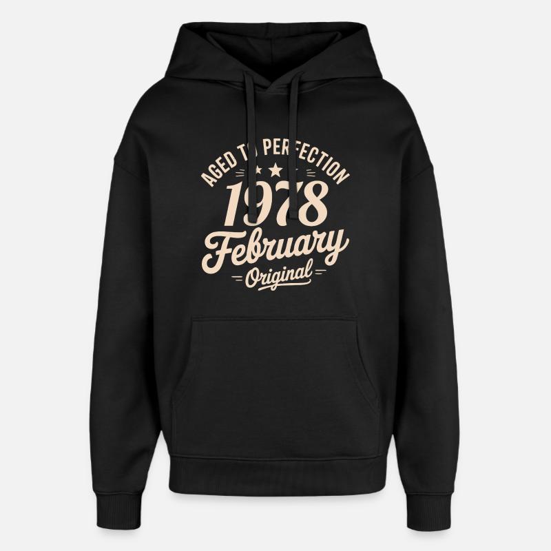 Février 1978 – Februar 1978 - Oversized Unisex Hoodie von Stanley/Stella - Schwarz