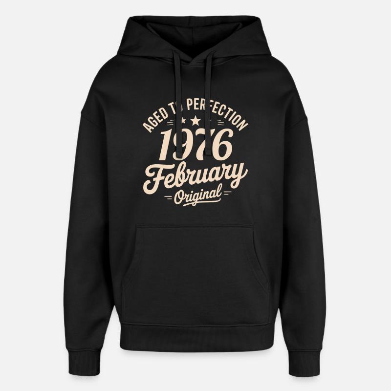 Février 1976 - February 1976 - Sweat à capuche unisexe Stanley/Stella Oversized - noir
