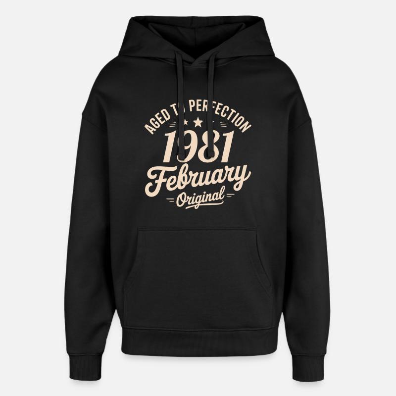 Février 1981 – Februar 1981 - Oversized Unisex Hoodie von Stanley/Stella - Schwarz