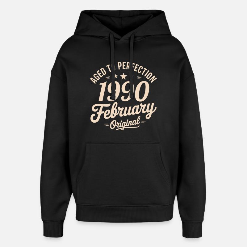 Février 1990 - February 1990 - Sweat à capuche unisexe Stanley/Stella Oversized - noir