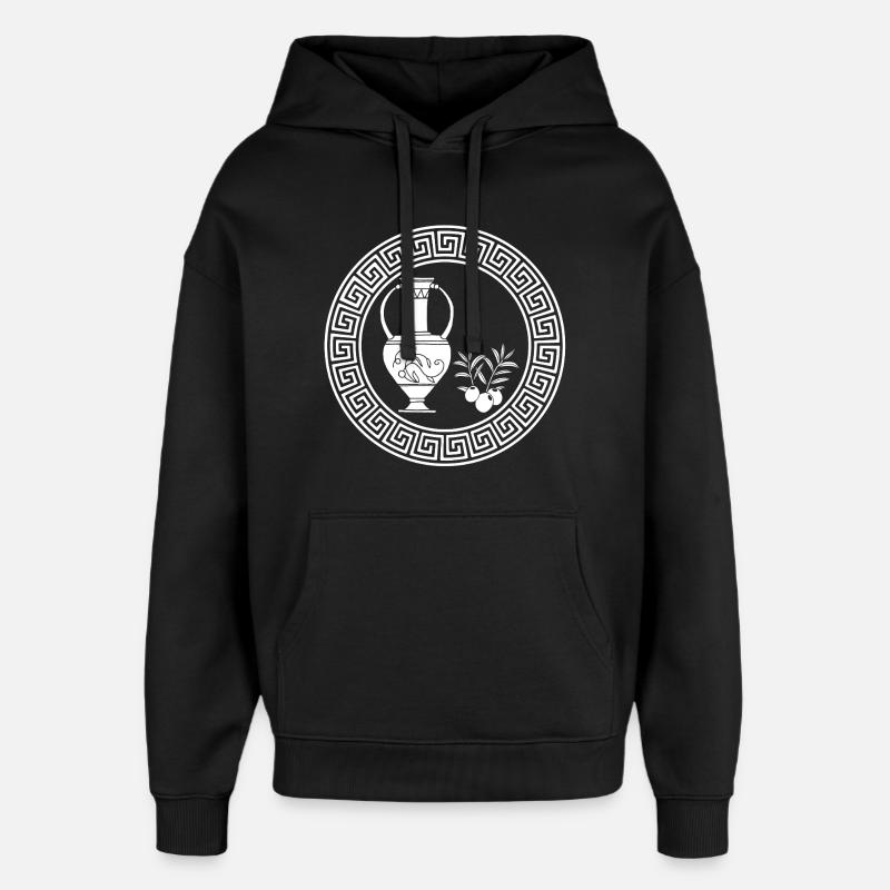 Symbole d'abondance (blanc) - Sweat à capuche unisexe Stanley/Stella Oversized - noir