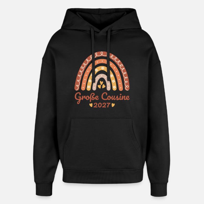 Große Cousine 2027 Boho Regenbogen - Oversized Unisex Hoodie von Stanley/Stella - Schwarz