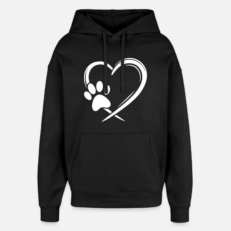 Patte Coeur - Sweat à capuche unisexe Stanley/Stella Oversized - noir