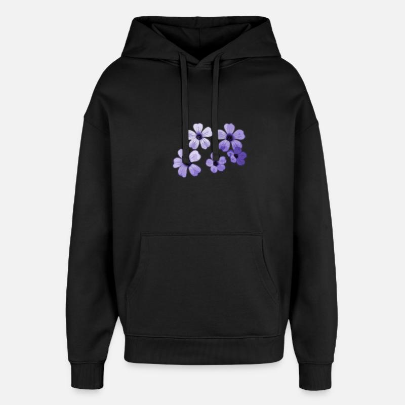 Fleurs - Sweat à capuche unisexe Stanley/Stella Oversized - noir