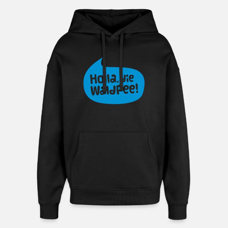 holla skoven fe - Hættetrøje unisex Stanley/Stella Oversized - sort