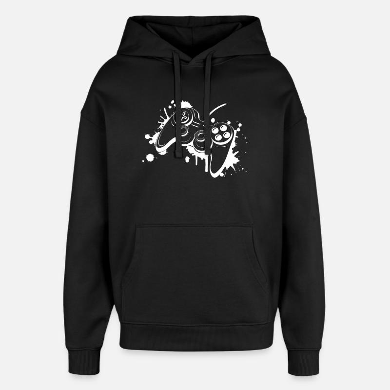 Gamepad Graffiti - Oversized Unisex Hoodie by Stanley/Stella - black