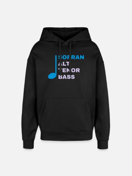 SATB mit Note - Sopran - Oversized Unisex Hoodie von Stanley/Stella - Schwarz