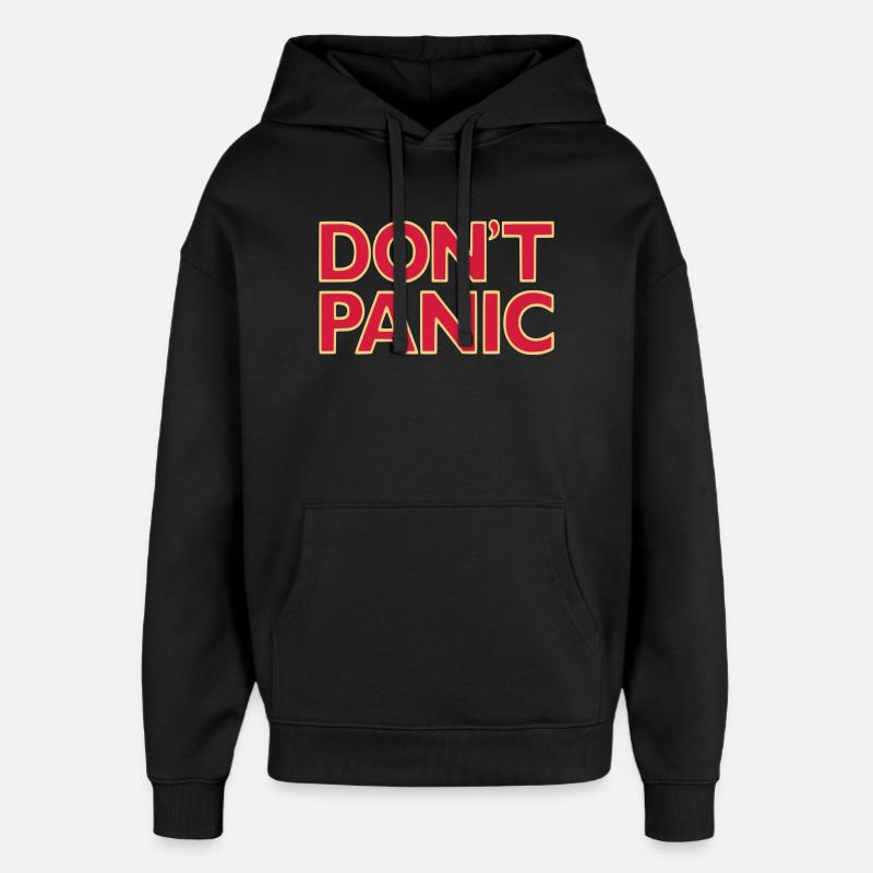 don't panic - Oversized Unisex Hoodie by Stanley/Stella - black