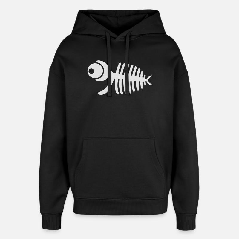 Arête de poisson - Sweat à capuche unisexe Stanley/Stella Oversized - noir