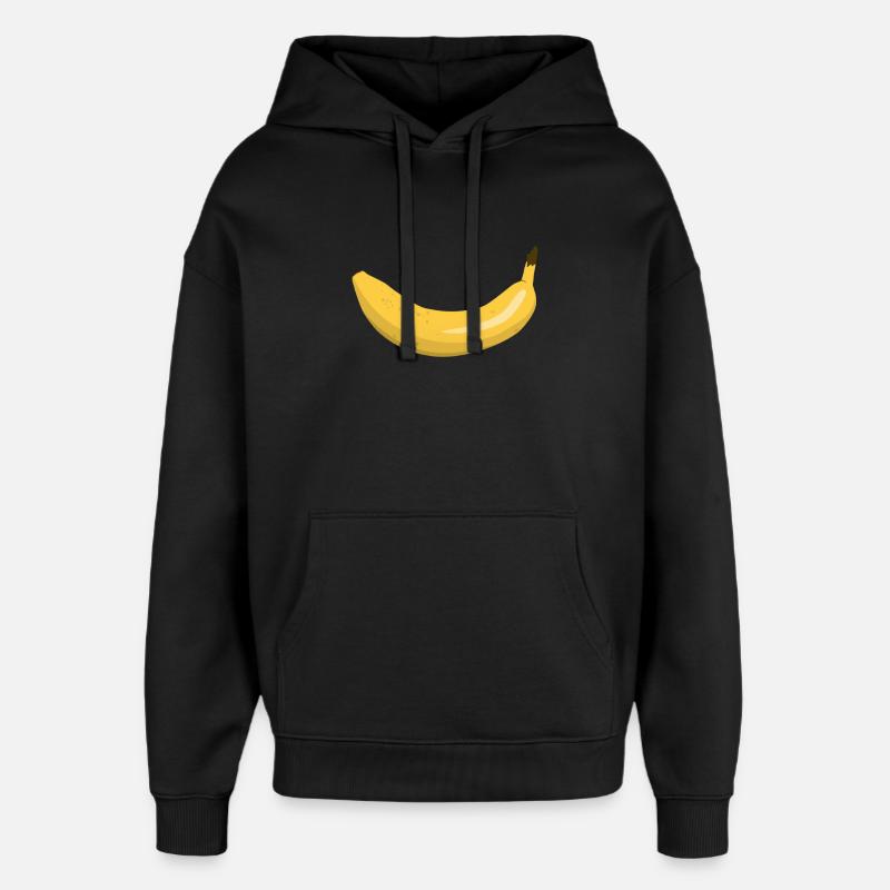 Banane sourire - Sweat à capuche unisexe Stanley/Stella Oversized - noir