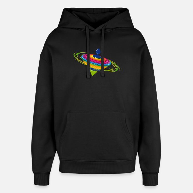 farbenfroher rotierender Kreisel - Oversized Unisex Hoodie von Stanley/Stella - Schwarz