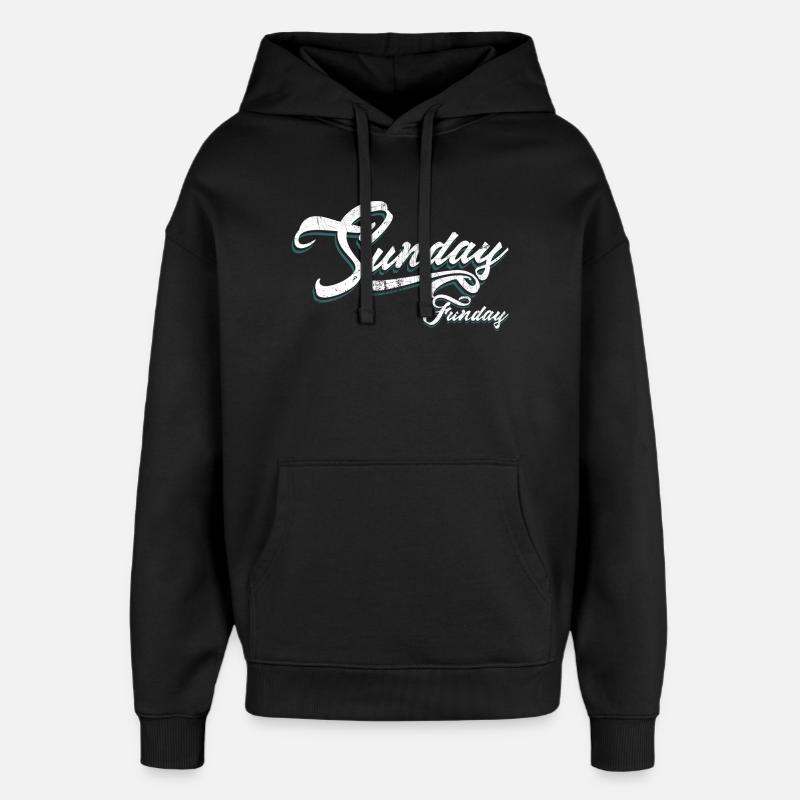Script du dimanche Funday Néon - Sweat à capuche unisexe Stanley/Stella Oversized - noir