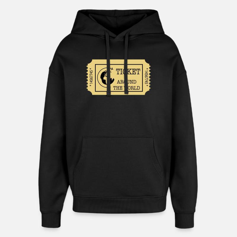 Around the World Ticket - Oversized Unisex Hoodie by Stanley/Stella - black