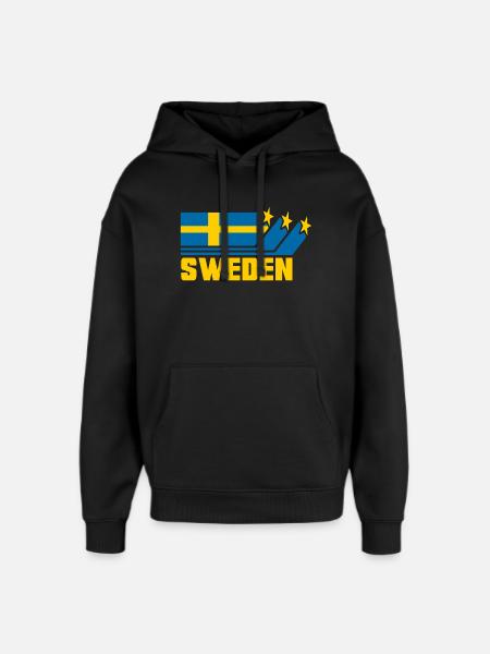 Suède / Suède - Drapeau / Cadeau - Sweat à capuche unisexe Stanley/Stella Oversized - noir