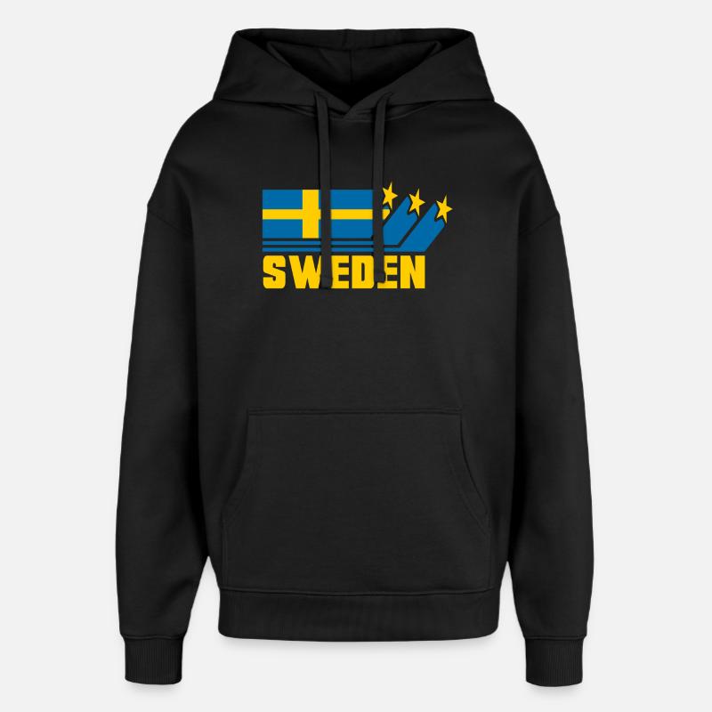 Suède / Suède - Drapeau / Cadeau - Sweat à capuche unisexe Stanley/Stella Oversized - noir