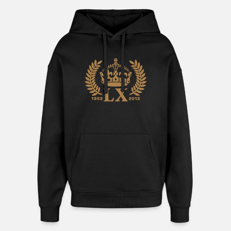 Jubilé de diamant anglais Queen - Sweat à capuche unisexe Stanley/Stella Oversized - noir