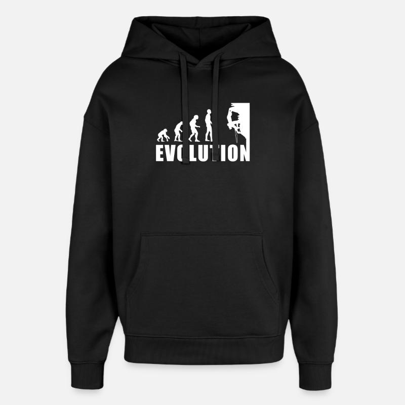 EVOLUTION Escalade Alpinisme Escalade Cadeau - Sweat à capuche unisexe Stanley/Stella Oversized - noir