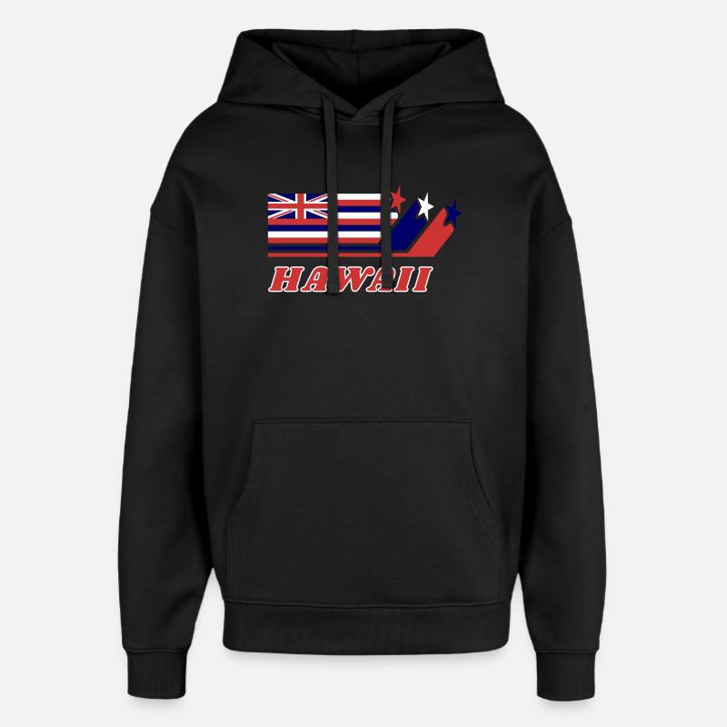 Cadeau de drapeau hawaï Honolulu - Sweat à capuche unisexe Stanley/Stella Oversized - noir