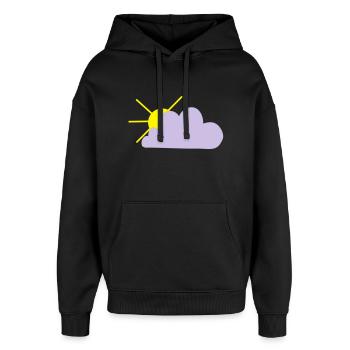 Sonne sieht hinter der Wolke hervor - Oversized Unisex Hoodie von Stanley/Stella - Schwarz - Vorne - AI Model Female 172 light (172cm) & AI Model Male 185 light (185cm)