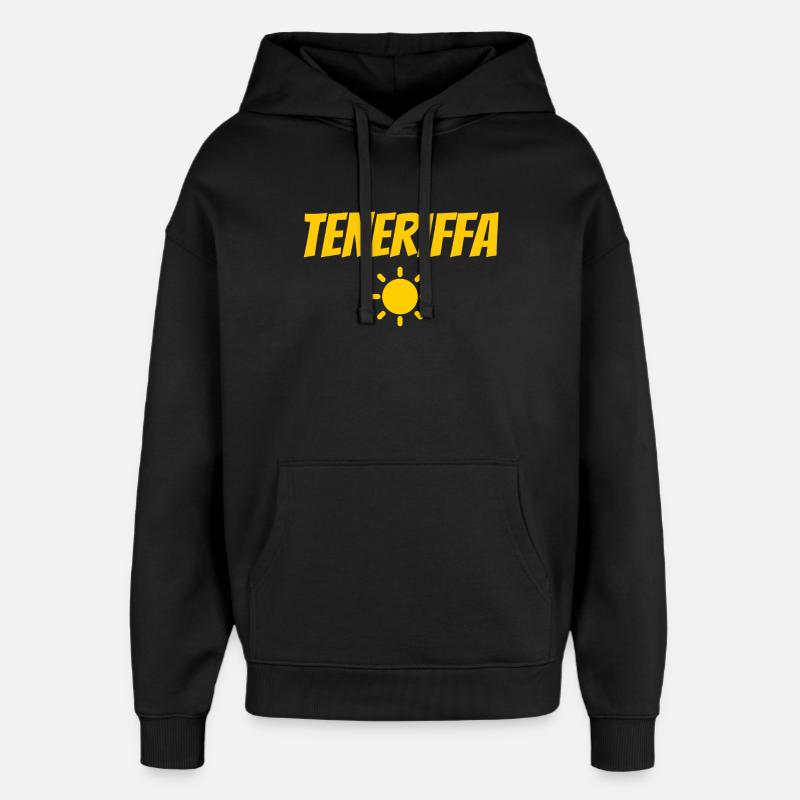 Teneriffa Souvenir mit Sonne - Oversized Unisex Hoodie von Stanley/Stella - Schwarz