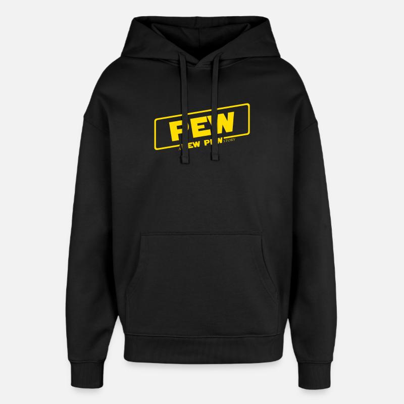 Une histoire de Pew Pew - Sweat à capuche unisexe Stanley/Stella Oversized - noir