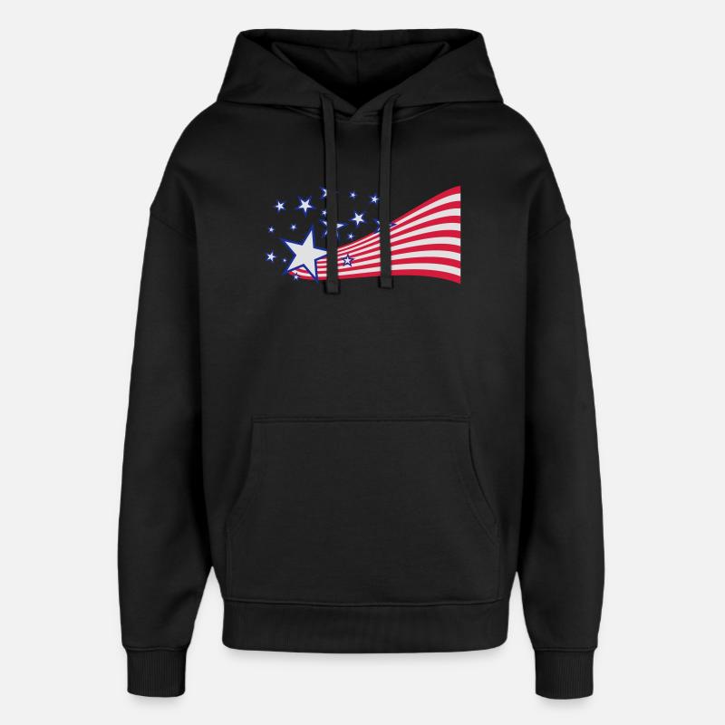 USA drapeau - Sweat à capuche unisexe Stanley/Stella Oversized - noir