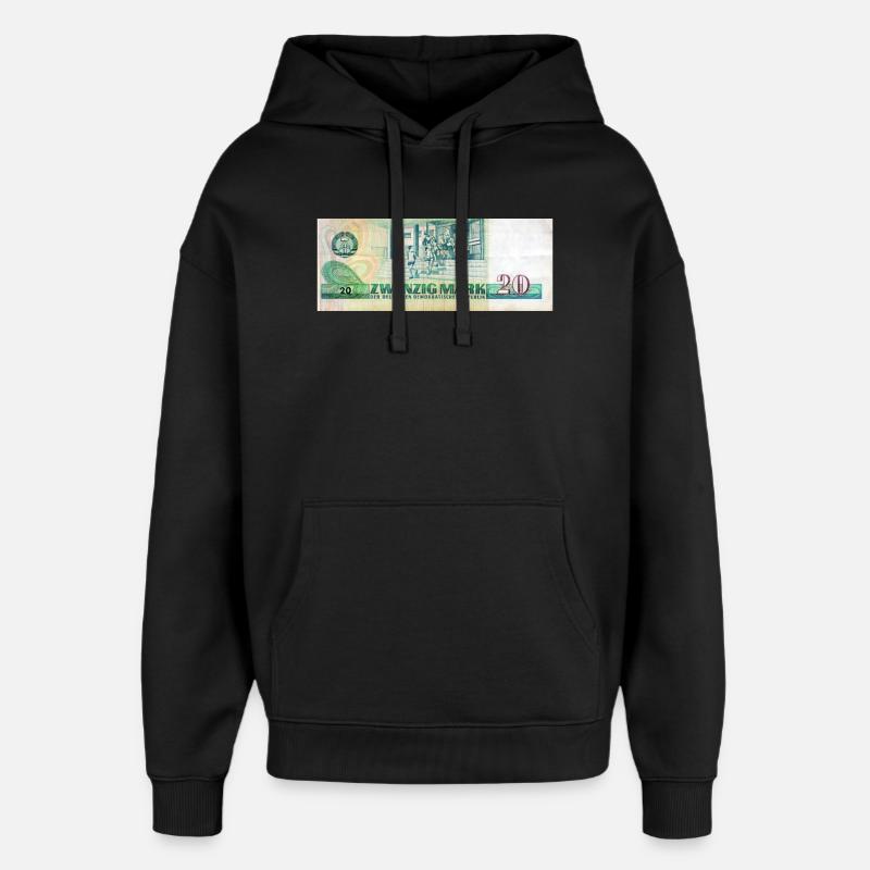 20 mark der ddr - Sweat à capuche unisexe Stanley/Stella Oversized - noir