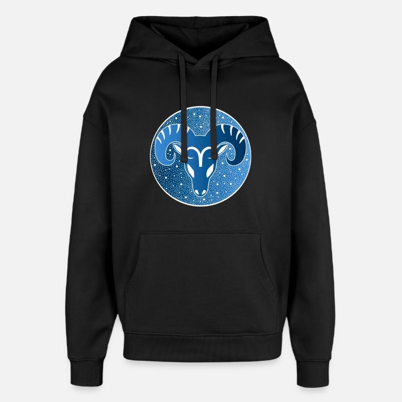 Sternzeichen: Widder - Oversized Unisex Hoodie von Stanley/Stella - Schwarz