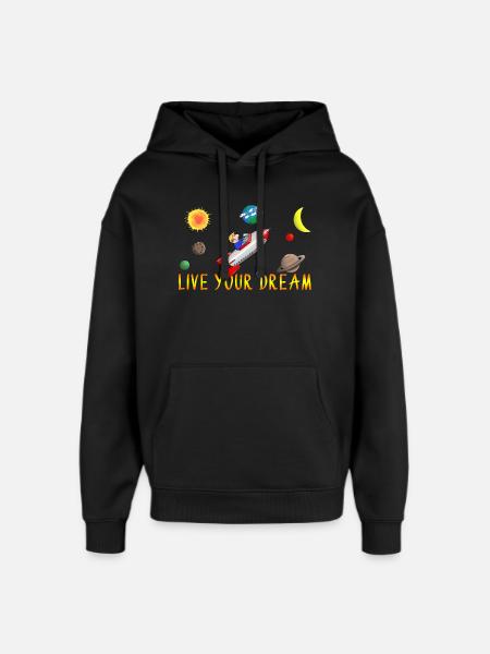 live your dream - Oversized Unisex Hoodie by Stanley/Stella - black