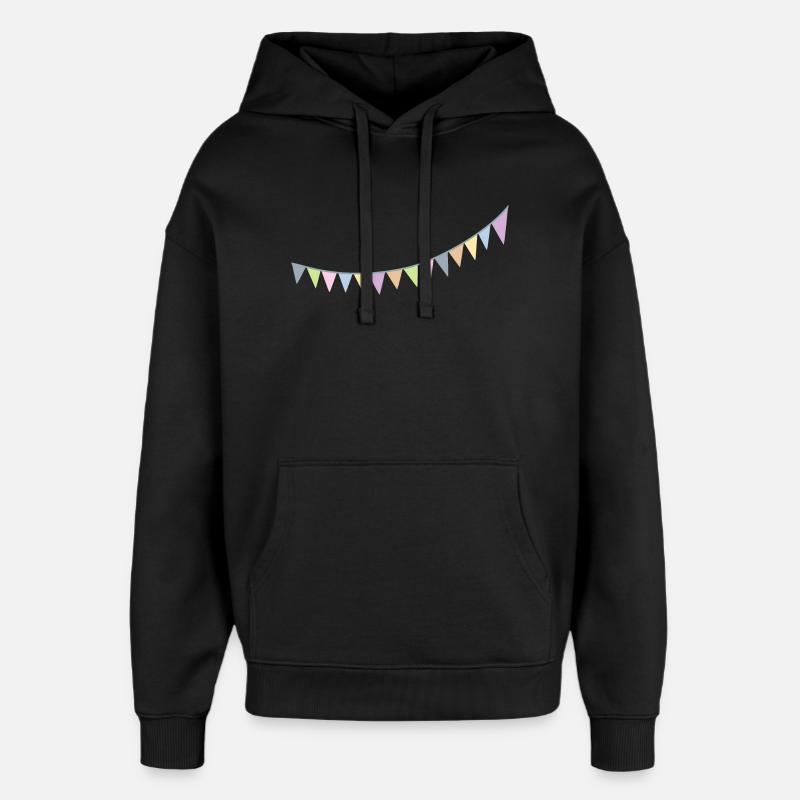 Chaîne de fanions scandinave pépinière - Sweat à capuche unisexe Stanley/Stella Oversized - noir